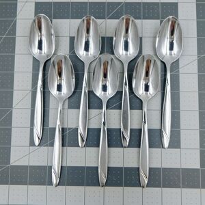 Oneida Risotto Dinner Place Spoons 18/10 Stainless Steel 7 In Satin Handle Lot 7